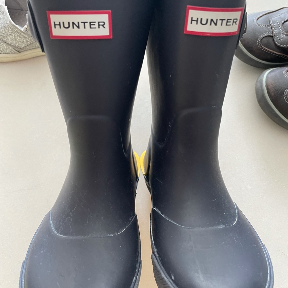 Toddler boy Hunter rain boots.